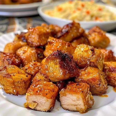 grandma's favorite recipes | Crispy Air Fryer Pork Chop Bites | Facebook Apple Butter Recipe Using Applesauce, Air Fryer Pork Chop Bites, Pork Chop Bites, Pork Chops Boneless, Recipe Using Applesauce, Air Fry Pork Chops, Honey Pork Chops, Pork Bites, Air Fryer Pork