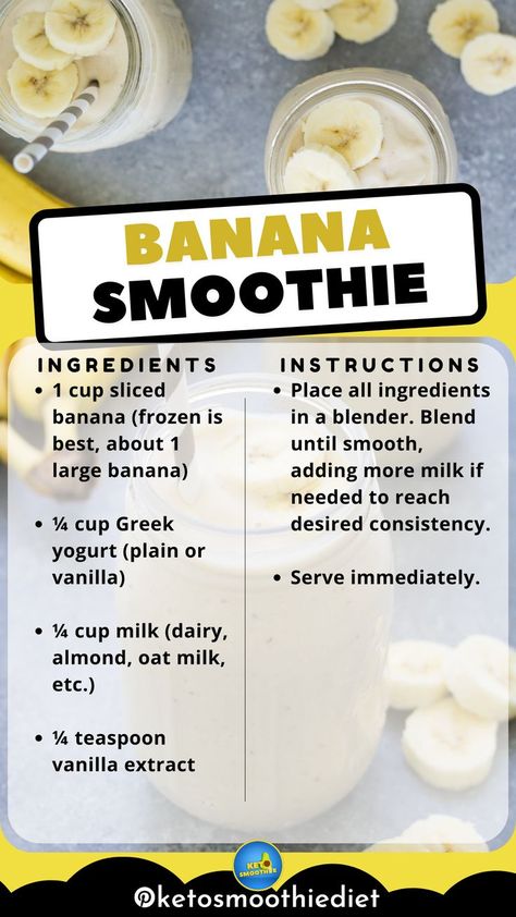 Easy Banana Smoothie Recipe, Banana Smoothie For Flat Belly, Healthy Banana Smoothie Breakfast, Blend Jet Smoothie Recipes Healthy, How To Make Banana Milkshake, Banana Boat Smoothie King Recipe, Healthy Banana Milkshake, Banana Smoothie Recipe Easy No Yogurt, How To Make A Banana Smoothie