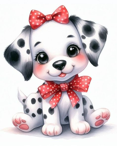 Dalmatian Nursery, Animal Clipart Free, Paintings Cute, Cute Dalmatian, Cute Animal Clipart, Kids Room Wall, Cute Cartoon Animals, Kids Room Wall Art, Vintage Dog