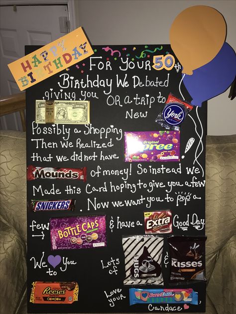 Candy Posters, Candy Card, Candy Board, Candy Poster, 50th Birthday Decorations, Birthday Candy, Candy Cards, 50th Birthday Party, Poster Board