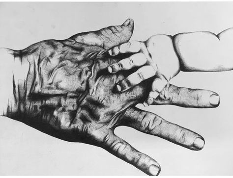 This is a biro drawing I did of an old hand and a babies hand! #art #biro #drawing #old #sketch #birodrawing Opposites Art Gcse Theme, Aged Art Theme, Together And Apart Gcse, Art Gcse Contrast, Growth Art Drawings, Ageing Art Gcse, Old Age Art Gcse, Aging Gcse Art, Gcse Aged Art