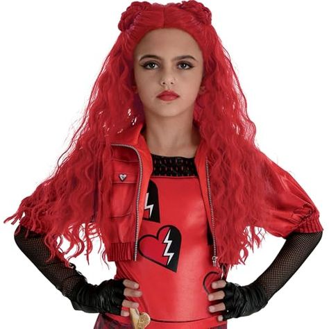 Party City Red Wig Costume Accessory for Girls - Disney Descendants 4 The Rise of Red Costume Includes Wig with Vibrant Red Waves - Costumes for Halloween, Birthday Parties, & Themed Events Red Wig Costume, Hollowen Costume, Red Descendants, Red Waves, Descendants Mal, Descendants Costumes, Descendants 4, Red Disney, Fiery Red Hair