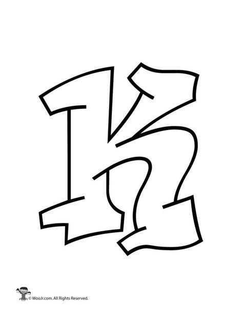 Graffiti Capital Letter K K Graffiti Letters, Graffiti Bubble Letters Alphabet, K Letter Design, Graffiti Bubble Letters, Cool Fonts Alphabet, Bubble Letters Alphabet, Graffiti Alphabet Styles, Graffiti Lettering Alphabet, Graffiti Art Letters