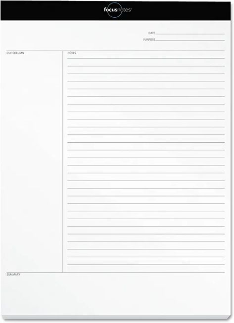 Amazon.com : Oxford FocusNotes Writing Pad, 8-1/2" x 11-3/4", 50 Sheets (77103) : Legal Ruled Writing Pads : Office Products Cornell Notes, Study Techniques, Notes Organization, Ruled Notebook, Academic Success, Study Skills, Writing Pad, Memo Pad, Office Products