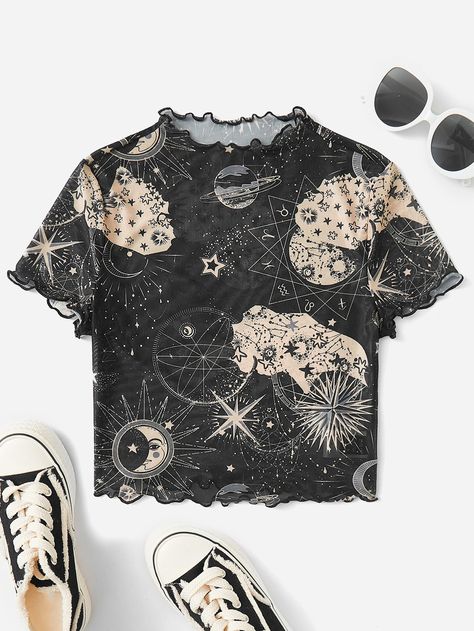 Galaxy Print Clothes, Ss25 Prints, Galaxy Clothes, Oc Fashion, Galaxy Outfit, Space Outfit, Without Bra, Fairytale Fashion, Futuristic Style