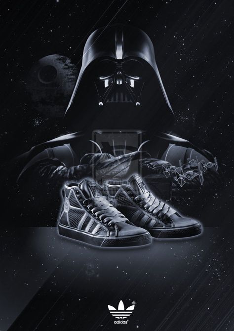 ADIDAS X STAR WARS Adidas Star Wars, Adidas Logo Wallpapers, Adidas Wallpapers, Star Wars Wallpaper, Adidas X, Star Wars Art, Adidas Logo, Street Art, Darth Vader