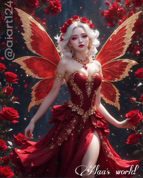 Crystal Wings, Roses, Wonder, Lost, Red, Beauty