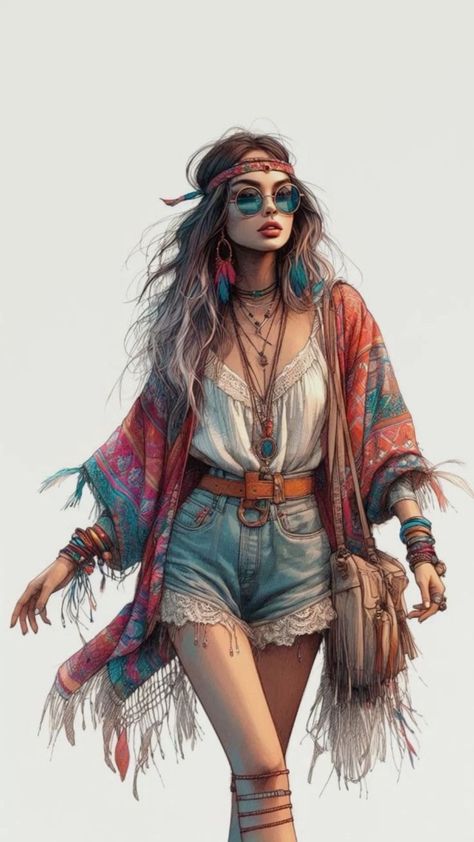 Bohemian Outfits Plus Size, Spiritual Aesthetic Fashion, Plus Size Boho Outfits, Soul Artwork, Boho Bridesmaids, Wall Art Bohemian, Fashion Hippie, Boho Inspo, Bohemian Beauty