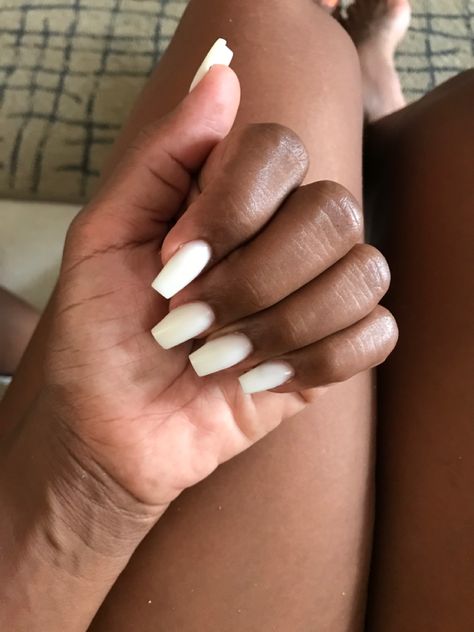 Cloudy White Nails Acrylic, Cloudy White Nails, Milk White Nails, White Manicure, Cute Acrylic Nail Designs, Nail Envy, Milky White, Black Hand, Cute Acrylic Nails