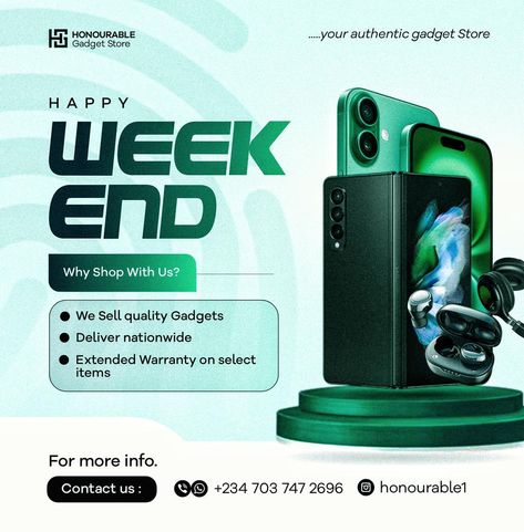 Gupero Graphix ☘️🪴 (@GuperoGraphix) on X Weekend Flyer Design, Gadget Store, Happy Week, I Design, Keep It Simple, Happy Weekend, Flyer Design, Gadgets, Kiss