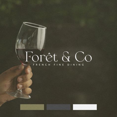 Brand Identity & logo design for Foret & Co – French fine dining restaurant. Luxury. Elegant. Fine Dine Restaurant Branding, Classy Restaurant Logo, Luxury Restaurant Logo Design, Fine Dining Restaurant Branding, Fancy Restaurant Branding, Fine Dining Restaurant Logo, Fancy Restaurant Logo, French Restaurant Branding, Brand Identity Restaurant