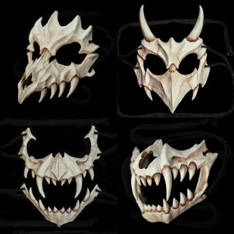 Werewolf Mask, Japanese Halloween, Animal Skeleton, Dragon God, Skeleton Mask, Dragon Mask, Mask Drawing, Animal Skeletons, Japanese Dragon