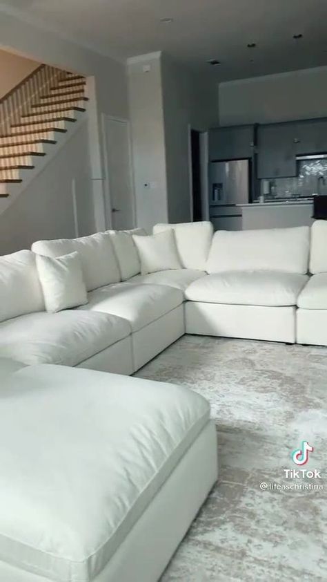 HAUTE HOME LA | You asked, we answered 😍 We now have the BEST cloud couch dupe available. Introducing the Sky Sectional ✨ Available in cream or grey and linen or velvet... | By Haute Home La Grey Cloud Couch, Cloud Couch, Laundry Room Renovation, Grey Clouds, Living Room Organization, Settee, Large Living Room, Minimalist Living Room, Living Room Seating