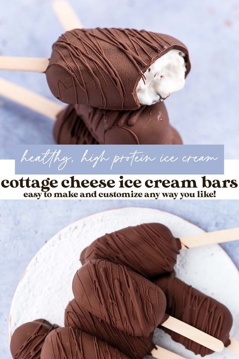 Protein Ice Cream Bars, Healthy Ice Cream Bars, Cottage Cheese Popsicles, Sorbet Flavors, Cottage Cheese Dessert Recipes, Low Carb Ice Cream Recipe, Healthy Scones, Cottage Cheese Ice Cream, Cottage Cheese Recipes Healthy