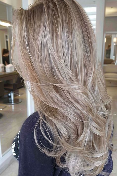 Long Hair For Wedding, Ashy Blonde Highlights, Natural Golden Blonde, Long Blonde Hair Cuts, Hair For Wedding, Platinum Blonde Balayage, Hairstyle For Long Hair, Buttery Blonde, Champagne Blonde