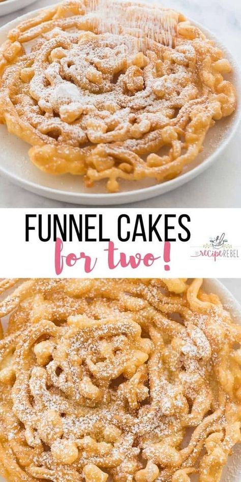 Gluten Free Funnel Cake, Funnel Cake Recipe Easy, Funnel Cake Bites, Funnel Cake Fries, Homemade Funnel Cake, Chocolate Chip Cheesecake Bars, Funnel Cake Recipe, Recipe Rebel, Cake Calories