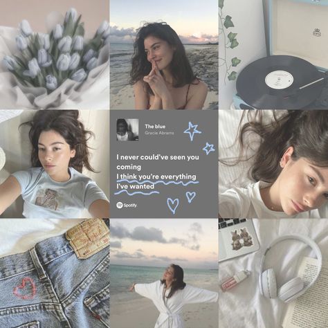 Gracie Abrams Tsou Aesthetic, Wattpad Moodboard Aesthetic, Gracie Abrams Core, Doodle Collage, Gracie Slaybrams, Gracie Core, Blue Moodboard, Good Riddance, Gracie Abrams