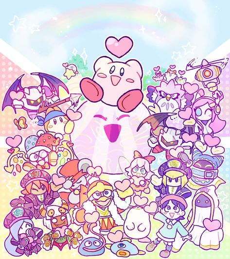 Kirby Star Allies, Happy First Anniversary, Kirby Star, Kirby Memes, Kirby Character, Meta Knight, Kirby Art, Nintendo Art, First Anniversary