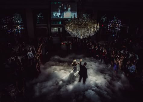 Fog Dance Floor, Wedding Fog Machine First Dance, Fog Machine First Dance, Fog Wedding Entrance, Wedding Fog Machine, Haunted Wedding Theme, Metal Head Wedding, Corpse Bride Themed Wedding, The Corpse Bride Wedding