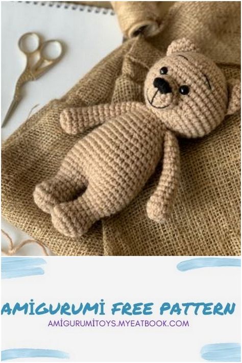 Amigurumi Bear Free Pattern - Amigurumi toys Amigurumi Bear Free Pattern, Crochet Teddy Bear Pattern Free, Crochet Bear Pattern, Teddy Bear Patterns Free, Bear Patterns Free, Crochet Bear Patterns, Crochet Toys Free, Amigurumi Bear, Crochet Teddy Bear Pattern