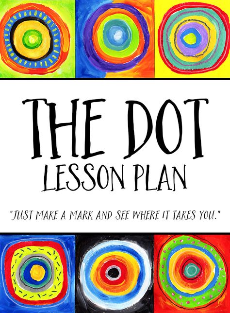 International Dot Day Lesson Plan - International Dot Day, a celebration of creativity, courage and collaboration. THE DOT, by Peter Reynolds, 2003 This lesson plan celebrates International Dot Day with a student art exhibition based on the color study Farbstudie Quadrate, by the French Expressionist, Wassily Kandinsky, well known for his color theory. Students are introduced to the experimentation with color mixing, and create a piece of art to be part of a large, collaborative exhibit. #dotday The Dot Art Activity, The Dot Book Activities Art Projects, The Dot Lesson Plans, Circle Art Lesson, The Dot Art Projects Kindergarten, The Dot Art Lesson, Art For Upper Elementary Students, Growth Mindset Art Project, The Dot Peter Reynolds