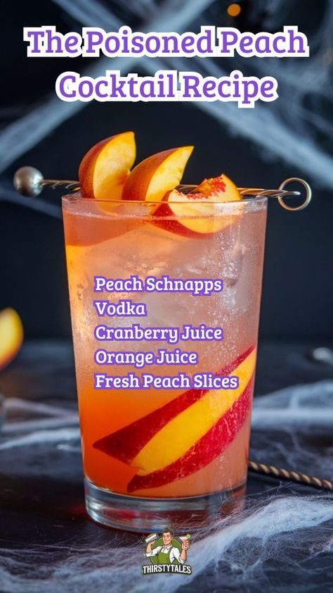 Let's mix a tasty Poisoned Peach Cocktail! 🍑✨ In just a few simple steps, we’ll gather our gear, mix all the needed ingredients, and create a drink that’s sure to delight. Read on to see how you can make this fruity favorite. Fun Drinks For Parties, Alcohol Bar Ideas For Party, Easy Fall Drinks Alcohol, Party Drinks Alcohol For A Crowd, Easy Mixed Drinks Alcohol, Easy Vodka Drinks, Light Alcoholic Drinks, Mixed Drinks Alcoholic, Fall Alcoholic Drinks