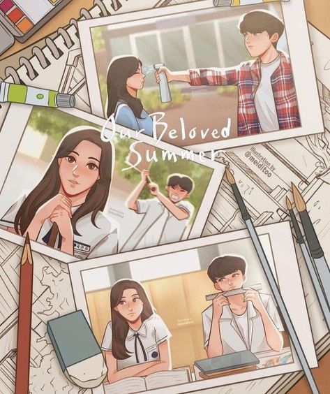 Our Beloved Summer Kdrama Our Beloved Summer Fanart, Our Beloved Summer Kdrama, Beloved Summer Kdrama, Kpop Illustration, Kdrama Fan Art Wallpaper, Our Beloved Summer, Beloved Summer, Cover Wattpad, K Wallpaper