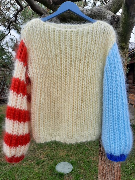 Free Crochet Sweater Patterns, Mohair Sweater Pattern, Free Crochet Sweater, Crocheted Sweaters, Duplicate Stitch, Mohair Sweaters, Sweater Colorful, Crochet Sweater Pattern, Crochet Shrug Pattern