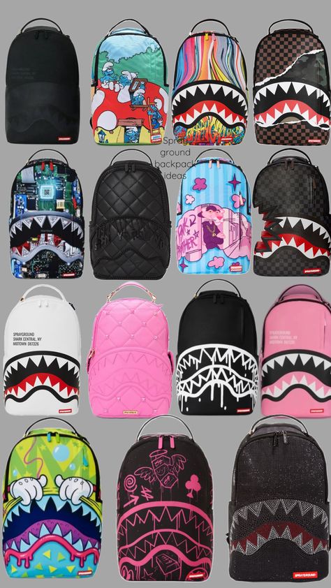 Pretty Backpacks, Cute Backpacks For School, School Backpack Essentials, Spray Ground, Pretty School Supplies, Stylish School Bags, School Bag Essentials, Backpack Essentials, My Style Bags