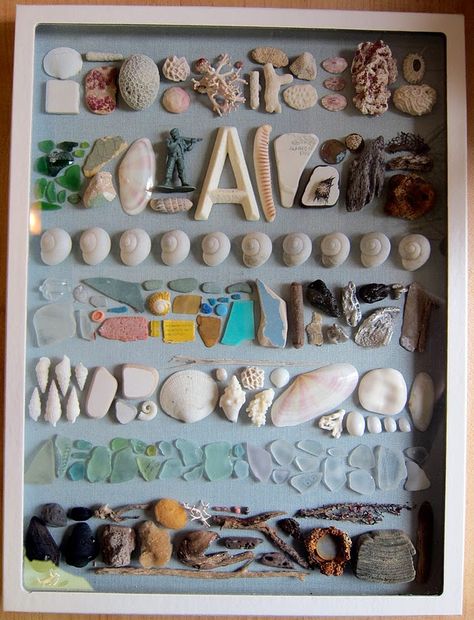 Cuadros Diy, Creation Deco, Beach Crafts, Seashell Crafts, Sea Glass Art, Shell Art, Shell Crafts, Nature Crafts, Shadow Boxes