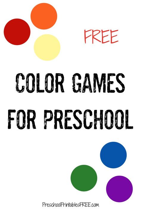 Free color games for preschool. Free color printables for preschoolers. Free Color Printables, Color Printables, Learning Colors For Kids, Games For Preschool, Free Preschool Printables, Activities For Preschool, Teaching Colors, Colouring Printables, Free Preschool