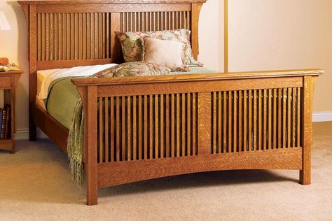 Arts and Crafts Bed, Mission Style | WOOD Magazine Mission Style Beds, Arts And Crafts Bedroom, Bed Woodworking Plans, Nice Bedroom, Mission Furniture, Woodworking Projects Furniture, Wood Magazine, Arts And Crafts Furniture, Woodworking Furniture Plans