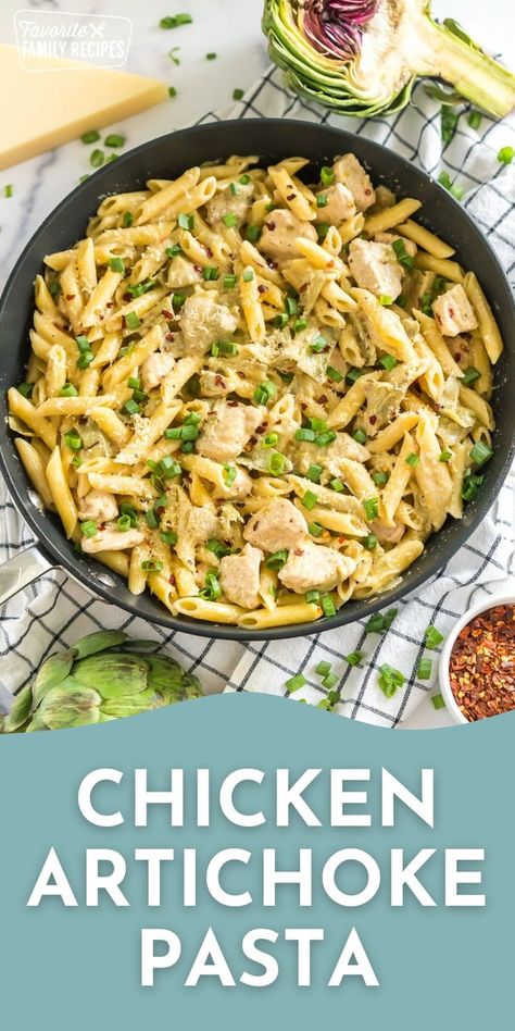 This Chicken Artichoke Pasta can be prepared and ready to eat in 30 minutes. You will love the tender chicken, flavorful artichokes, and creamy sauce. Chicken Artichoke Pasta is a simple yet satisfying recipe that’s perfect for both experienced cooks and beginners. This dish offers a harmonious blend of savory and creamy that will keep you coming back for more. Lemon Chicken Artichoke Pasta, Chicken Artichoke Recipes Pasta, Chicken Bacon Artichoke Pasta, Creamy Chicken Artichoke Pasta, Chicken And Artichoke Pasta, Artichoke Recipes Canned, Chicken And Artichoke Recipes, Artichoke Chicken Recipes, Artichoke Pasta Recipes