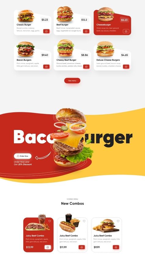 Best Burger Website Burger Menu Design Layout, Burger Website Design, Burger Menu Ideas, Burger Menu Design, Webpage Design Layout, Food Website Design, Desain Ux, Menu Burger, Food Web Design