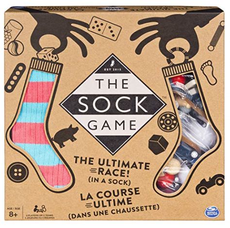 Made my own!! Sorry, but $35 for a sock-full of cheap trinkets isn't worth it... but it IS a neat game!! Games For Big Groups, Family Games For Kids, Inflatable Christmas Decorations, Family Boards, Family Board Games, Board Games For Kids, Sock Game, Spin Master, Game For Kids