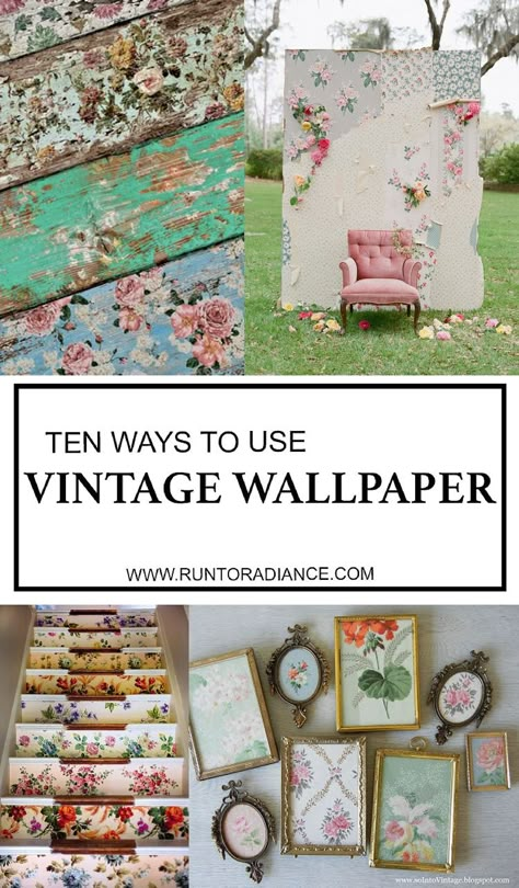 Love this smart round up of ten ways to use vintage wallpaper! Totally keeping my eyes open for some now...my favorite is number 6. Wallpaper Crafts, Wallpaper Project, Image Transfers, Wallpaper Interior, Inspire Me Home Decor, Eyes Open, Trendy Wallpaper, Number 6, Decor Guide