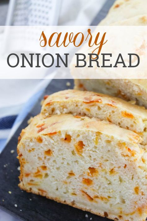 Best Savory Bread Recipes, Onion Cheese Bread Recipe, Savory Quick Breads Recipes, Cheese And Onion Bread Machine, Bread Machine Onion Bread, Onion Walnut Bread, Savory Breads Loaf, Onion Quick Bread, Savory Quick Bread Recipes Simple