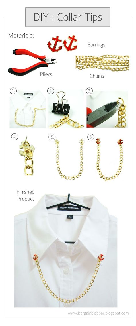 Couture Cuir, Diy Collar, Collars Diy, Collar Tips, Collar Clips, Beaded Beads, Sweater Clip, Collar Chain, Collar Pins