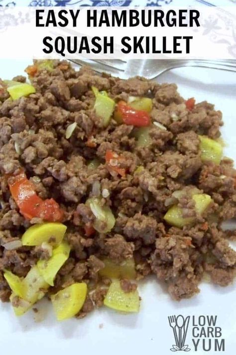 Healthy Hamburger Meat Recipes, Hamburger Meat Recipes Easy, Healthy Hamburger, Yellow Squash Recipes, Squash Casserole Recipes, Meat Casserole, Hamburger Casserole, Easy Hamburger, Easy Meat Recipes