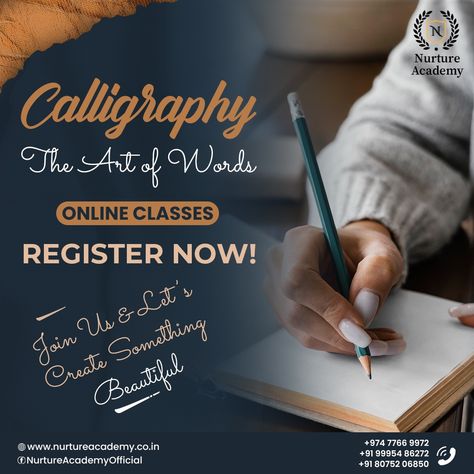 Unlock the Art of Beautiful Writing: Join Our Calligraphy Online Course Today ‼️

Get details about materials and other enquiries through our WhatsApp group ℹ️ : https://bit.ly/3BauIhO

To register, simply click on the link below and fill out the form ✍🏻:
https://bit.ly/3nGXV0K

Follow us on 🤳🏻:
https://www.instagram.com/nurture_academy/
https://www.facebook.com/NurtureAcademyOfficial
.
.

#nurtureacademy #CalligraphyCourse #OnlineLearning #WritingSkills #ArtOfWriting #HandLettering Calligraphy Course, Beautiful Writing, Improve Your Handwriting, Improve Handwriting, Learn Calligraphy, Word Online, Calligraphy Handwriting, Learn A New Skill, Cute Couple Cartoon