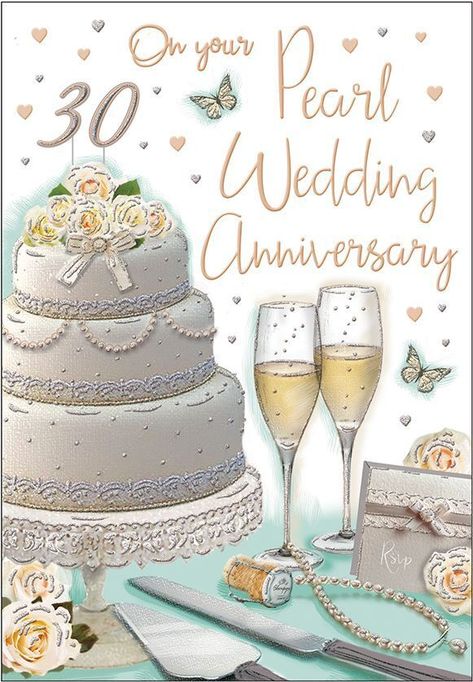 Wedding Anniversary Card - On Your Pearl 30 30th Anniversary Regal Quality NEW Visit Shop | Contact Us Opening Hours Monday - Friday: 9am until 6pm Gifts For Her Gifts For Him Gifts For Children Garden Home Cards Wedding Christmas 30 DAY RETURNS on all items HUNDREDS OF GIFTS ONLINE Category All Christmas Gifts for Children Gifts for Men Gifts for Women Home Garden Cards Equine Inspired Wedding Under £10 Other Wedding Anniversary Card - On Your Pearl 30 30th Anniversary Regal Quality NEW In Stoc 30th Anniversary Cards, Champagne Wedding Cakes, Pearl Wedding Anniversary, Happy 30th Anniversary, 45th Wedding Anniversary, Pearl Anniversary, Wedding Anniversary Wishes, Anniversary Greeting Cards, 30th Wedding Anniversary