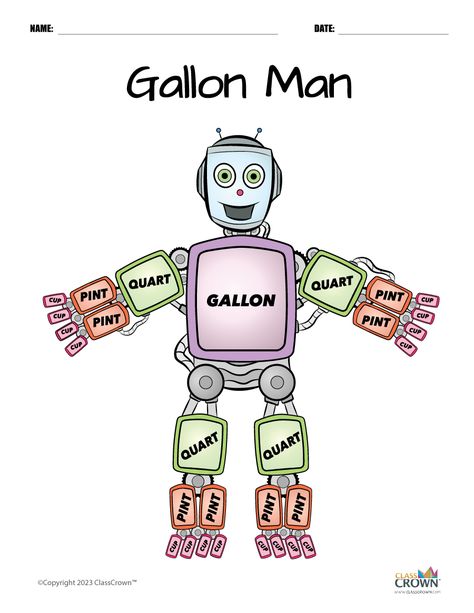 Gallon Guy Printable, Gallon Man Printable, Gallon Man, Telling Time Worksheets, Coloring Pages Winter, Free Preschool Worksheets, Time Worksheets, Dragon Coloring Page, Mermaid Coloring Pages