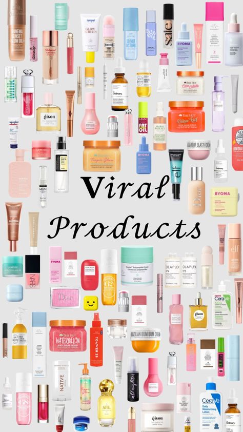 #viral #skincare #makeup #products #selfcare #haircare #beauty #viralskincare #viralmakeup #viralproducts Viral Skincare, Makeup Collage, Makeup Beauty Room, Makeup Products Sephora, Viral Products, Color Healing, Makeup List, Sephora Skin Care, Makeup Items