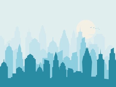 Silhouette of skyscraper buildings, city skyline, Vector illustration. Town Illustration Buildings, City Building Illustration, Skyscraper Silhouette, City Silhouette Art, Skyscraper Illustration, City Vector Art, City Skyline Illustration, City Clipart, City Vector Illustration