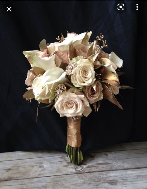 Country Wedding Bouquets, Prom Flowers Bouquet, Rose Gold Bouquet, Gold Eucalyptus, Prom Bouquet, Rose Gold Bride, Gold Bouquet, Wedding Anniversary Photos, Frederick Maryland