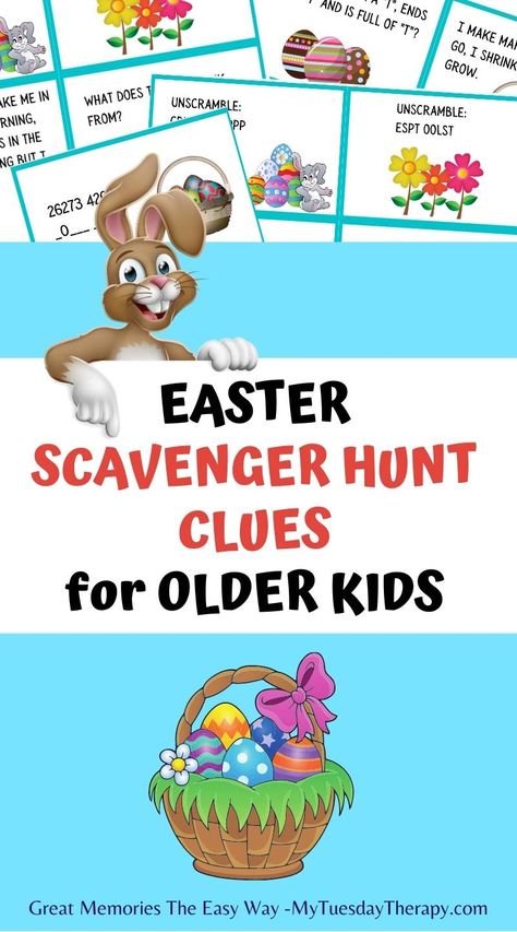 Easter Morning Scavenger Hunt, Teen Easter Hunt Clues, Free Easter Scavenger Hunt Clues, Bluey Easter Egg Hunt, Easter Egg Scavenger Hunt Hints, Easter Basket Scavenger Hunt Clues Free, Easter Hunt Clues For Adults, Bluey Easter Scavenger Hunt, Easter Basket Scavenger Hunt For Teens