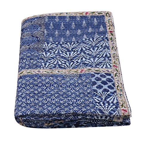 PRICES MAY VARY. 100% Cotton Imported Washing Instruction :Dry Cleaning Or Cold Water Wash DELIVERY : ASSURED DELIVERY Within 7 to 12 Days . Size : King 90x108 Inches Each bedspread / throw is beautifully kantha stitched with beautiful Indigo Handblockpatterns colors. Kantha Quilt,Handmade Kantha Bedspread/Blanket Beautiful Indian handmade King Size kantha bedspread bedding in Print. Made with Pure cotton, the fabric has been screen printed. This piece is of art is completely hand stitched by ar Kantha Quilt Bedroom, Blue Kantha Quilt, Blue Bedspread, Indigo Quilt, Volkswagen Phaeton, Kantha Throw Blanket, Decorative Throws Blanket, Indian Quilt, Quilted Throw Blanket