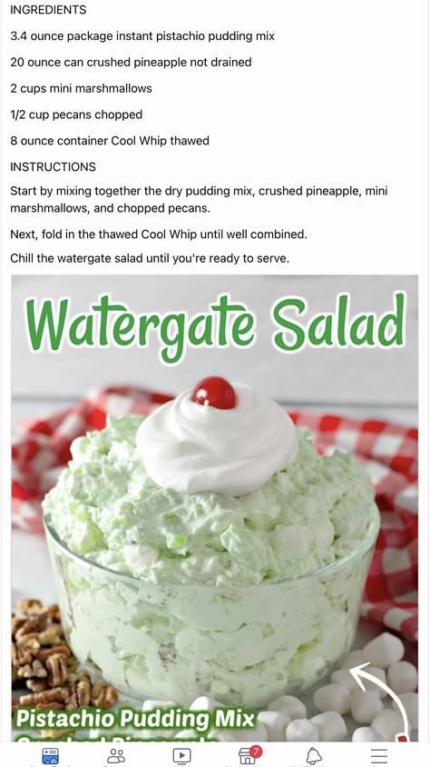 Watergate Pie, Fruit Salad Fluff, Jello Fruit Salad Recipes, Watergate Salad Recipe, Fruit Fluff, Fluff Salads, Dessert Salad Recipes, Sweet Salad, Sweet Salads