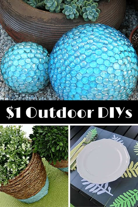 Accomplish all of these great outdoor DIY projects for 1 dollar or less! Outdoor Crafts, Diy Outdoor Decor, 1 Dollar, Outdoor Diy Projects, Outdoor Diy, Diy Garden Projects, Whimsical Garden, Ideas Garden, Art Garden