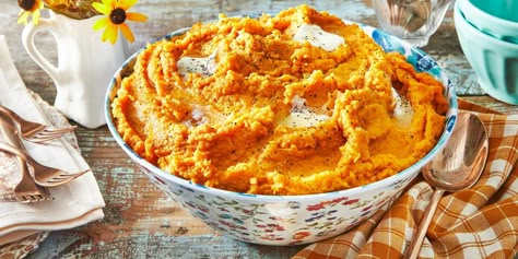 Best Mashed Sweet Potatoes Recipe - How to Make Mashed Sweet Potatoes Good Sweet Potato Recipe, Sweet Potato Recipes Mashed, Thanksgiving Spread, Angel Biscuits, Sweet Potato Side Dish, Classic Mashed Potatoes, Sweet Potato Sides, Thanksgiving 2022, Thanksgiving 2023